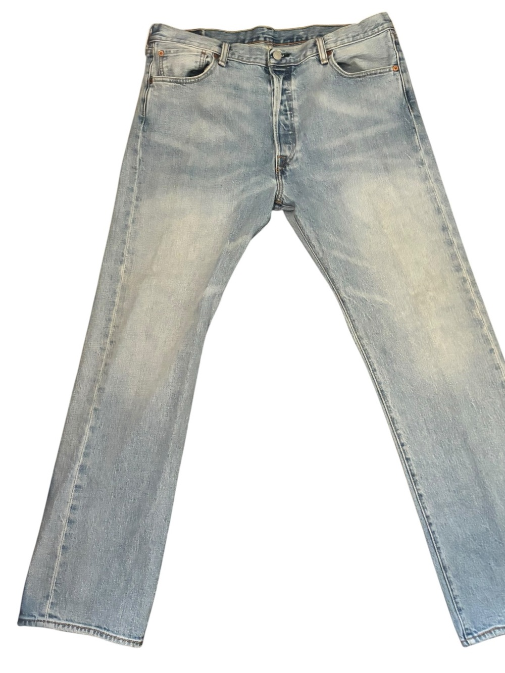 Levi's Men's Straight Blue Denim Jeans Regular Fit Medium Wash Button Fly 36X32
